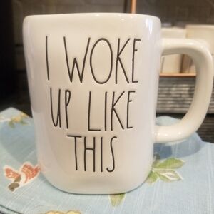 Rae Dunn I woke up like this Mug New Magenta